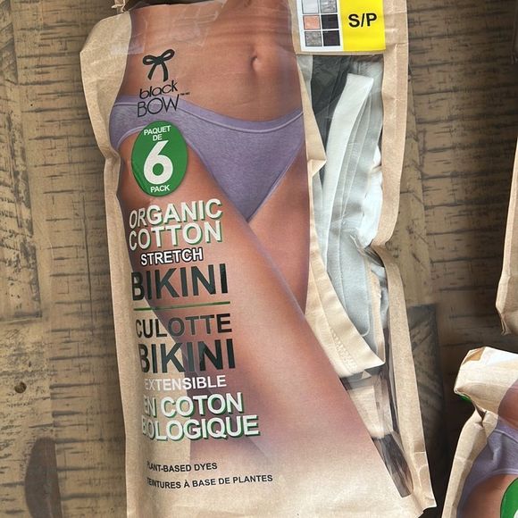 NWT Black Bow Women's Cotton Bikini, 3pack - Picture 2 of 3